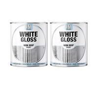 DIOXSTAR White Gloss Non-Drip Paint, Fast Drying, High Build, High-Performance Paint, Gloss Finish, Interior and Exterior Use, Suitable for Wood, Metal, 300ml (2 PCS)