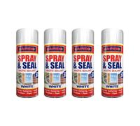 DIOXSTAR White Mastic Sealant Spray Paint, Non-Cracking, Long Lasting Performance, Waterproof, Portable And Lightweight, Ideal Use For Guttering, Windows, Pipes, 300ml (4PCS, PCS)