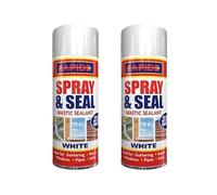 DIOXSTAR White Mastic Sealant Spray Paint, Non-Cracking, Long Lasting Performance, Waterproof, Portable And Lightweight, Ideal Use For Guttering, Windows, Pipes, 300ml (2PCS, PCS)