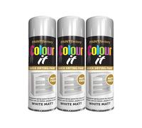 DIOXSTAR White Matt Spray Paint, Matt Finish, Quick Drying Paint, Easy Application, All Purpose Spray Paint for Metal, Wood, Plastic, Interior & Exterior Use, 250ml (3 PCS)