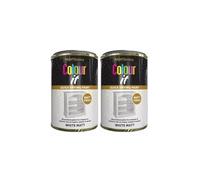 DIOXSTAR White Matt Tin Paint, Matt Finish, Long-Lasting Protection, All Purpose Paint for Interior & Exterior Application, Wood, Metal, Plastic, Fast Drying, 300ml (2 PCS)