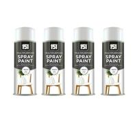 DIOXSTAR White Satin Finish Spray Paint, Fast Drying, Non-Cracking, DIY Spray Paint for Metal, Wood, Plastic, Easy to Use, Interior and Exterior Use, 400ml (4 PCS)