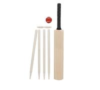 DIOXSTAR Wooden Cricket Set Kids, Size 5, Rubber grip handle, Bat, Ball & 4 Wicket Set, Outdoor Fun, Zip Fastening Storage Case, Kids Cricket Sports Training Set