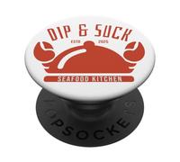 Dip and Suck Seafood Kitchen Funny Crab Pun PopSockets Adhesive PopGrip