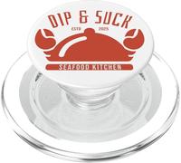 Dip and Suck Seafood Kitchen Funny Crab Pun PopSockets PopGrip for MagSafe
