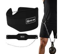 Dip Belt for Weighted Dips & Pull Ups - Premium Comfort Padded Weightlifting Belt with Heavy Duty Chain - Strength Training, Calisthenics & Bodyweight Training