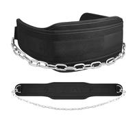 Dip Belt, Weightlifting Belt with a Steel Buckle, Adjustable Pull-up & Squat Belt with Chain, Durable Gym Belt for Strength Training, Resistance Training, Weighted Dips, Fitness Belt for Men & Women