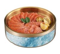 Dip Chiller Bowl - Insulated Metal Serving Plate, Cold Food Storage Tray, Ice Layered Snack Container, Appetizer Display Bowl | With Chilling Function For Salad Seafood Fruit Drinks And Outdoor Entert