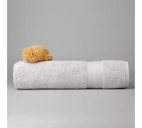 DIP & DOZE Luxury 100% Organic Cotton Bath Towel | Spa Hotel Quality 600 gsm 70 x 140 cm | Soft, Absorbent and Quick Drying Towels - Light Grey