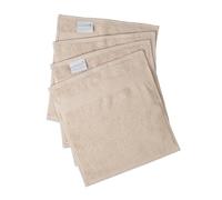 DIP & DOZE Luxury 100% Organic Cotton Face Cloth Flannel Finger Tip Towels | 2 Pack or 4 Pack | Super Soft Absorbent Washcloths | Flax - 4 Pack