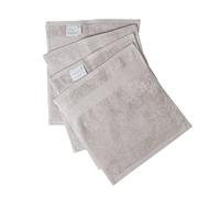 DIP & DOZE Luxury 100% Organic Cotton Face Cloth Flannel Finger Tip Towels | 2 Pack or 4 Pack | Super Soft Absorbent Washcloths | Light Grey - 4 Pack