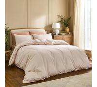 DIP & DOZE Luxury 100% Organic Cotton Striped Duvet Bedding Set | Duvet Cover with Pillowcases | Reversible 4mm or 2mm Stripe | Crisp & Cool Finish Percale - Clay Stripe King