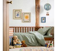 DIP & DOZE Luxury 100% Organic Cotton Toddler Bedding Set | Kids Duvet Cover & Pillowcase | Percale & Sateen | Cot Bed | Sage Green - Percale