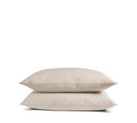 DIP & DOZE Luxury 100% Organic Cotton Toddler Pillowcase Pair | Kids Cot Bed Pillowcases | Percale & Sateen | Almond - Sateen