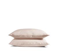 DIP & DOZE Luxury 100% Organic Cotton Toddler Pillowcase Pair | Kids Cot Bed Pillowcases | Percale & Sateen | Dusky Pink - Percale