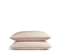 DIP & DOZE Luxury 100% Organic Cotton Toddler Pillowcase Pair | Kids Cot Bed Pillowcases | Reversible Stripe | Percale | Clay Pink