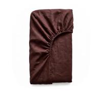 DIP & DOZE Luxury 100% Pure Linen Fitted Sheet, Brown Double | Belgian & French Flax | Hotel Quality Bedding | Extra Strong Elastic Bed Sheets | Breathable All Season | Crafted in Portugal