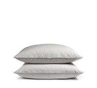 DIP & DOZE Luxury Organic Cotton Percale Striped Pillowcase Pair Dove Grey