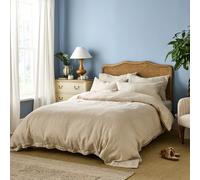 DIP & DOZE Natural Linen Bedding Set| Duvet Cover with Pillowcases | Luxury Hotel Quality | Finest Belgian French Flax Woven In Portugal - Almond Double