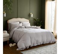 DIP & DOZE Natural Linen Bedding Set | Duvet Cover with Pillowcases | Luxury Hotel Quality | Finest Belgian French Flax Woven In Portugal - Dove Grey King