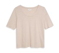 DIP & DOZE Womens Everyday Relaxed Tee T-Shirt | Short Sleeved Scooped V-Neck | 55% Hemp 45% Organic Cotton Sustainable | Classic Fit - Oat L