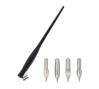 Dip Pen Holder with 4 Interchangeable Tip Resin Dip Holder Adjustable Metal Flange for Beginner Artist Writing Cartooning Set