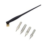 Dip Pen Holder with 4 Replaceable Tip for Art Drawing Resin Fountain with Adjustable Metal Flange