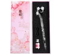 Dip Pen Set, Exquisite Glass Dip Pen Set with Ink and Pens Holder Fluent Writing for Signatures, Business Christmas Gifts Glass Christmas Gifts