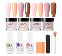 Dip Powder Nail Kit, 4 Colors Nail Dipping Powder Kit for Home Glossy or Frosted Finish with Base Top Coat Activator As for Women Dip Starter Set