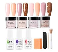 Dip Powder Nail Kit, 4 Colors Nail Dipping Powder Kit Glossy or Frosted Finish with Base Top Coat Activator Asfor Women Dipping