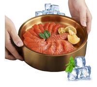 Dip Refrigeration Bowl - Stainless Steel Casing, Frosted Cooling Core | Insulated Container with Inner Wall for Salad Sauce Spilled Drink Station Da Picni