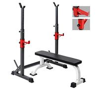 Dip Stands Barbell Rack Dumbbell Bench Weightlifting Bed Fitness Equipment Squat Rack Men's Gantry Fram Bench Press Barbell Set Height Adjustable,Black-60 * 85