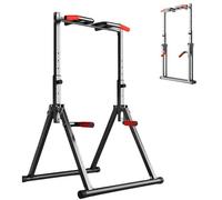 Dip Station - Foldable Free Stand Fitness Equipment, Height Adjustable, Multifunctional, Triangular Legs for Strength Training at Home or Outdoor