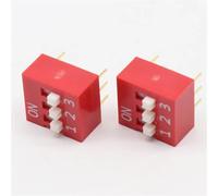 DIP Switch 3 Way 2.54mm Toggle Switch Red Snap Switch 10Pcs