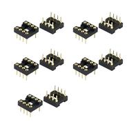 DIP8 IC Testing Socket with Gold-Plated Round Hole 8pin Ic Socket for LM358, TL072 8pin Chip Components Highly Temperature Resistant