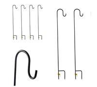 Dipamkar H100cm Set of 4 Full Assembly Metal Shepherd Crook Hooks Garden Stakes for Bird Feeder Mason Jars Lights Lanterns Planters
