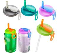 DIPESI 4 pack Soda Can Lids with straw, Soda Can Covers with Silicone straw BPA-Free Reusable For Fits standard For Canned Beverage, Beer, Juice,Seltzer (4_UK)