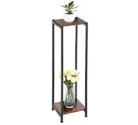 Dipion Extra Tall Plant Stand Indoor,40 Inch Plant Stands,2 Tier Metal Plant Stand with Heavy Duty Wood,Rustic Brown and Black
