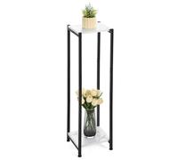 Dipion Extra Tall Plant Stand Indoor,40 Inch Plant Stands,2 Tier Metal Plant Stand with Heavy Duty Wood,Marble White and Black