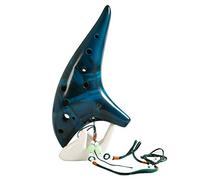 DIPISO Ocarina 12Holes CeramiFlute Alto Smoked Submarine Style Musical Instrument MusiLover Beginner Instrument Flute 1pcs(Blue)