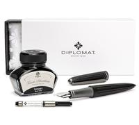 Diplomat AERO Fountain Pen Black with Colour Matched Writing Ink from Octopus Fluids