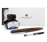 Diplomat Aero Fountain Pen in Marrakesh with Stainless Steel Nib M and Fountain Pen Ink Royal Blue