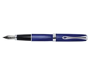 Diplomat Excellence A2 Fountain Pen with Steel Medium Nib - Skyline Blue/Chrome
