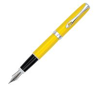 Diplomat Excellence A2 Yellow Chrome Fountain Pen, Medium Nib - Luxury Writing Pen, Smooth Metal Finish, Refillable with Converter or Ink Cartridges, Premium Stainless Steel Nib for Effortless Writing