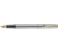 Diplomat - Traveller - Fountain Pen in Stainless Steel - Chrome with Gold - Resistant and Elegant - High End - 5 Years Warranty