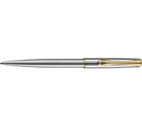 Diplomat - Traveller - Ballpoint Pen EasyFLOW - Chrome with Gold - Resistant and Elegant - High End - 5 Years Warranty