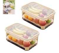 DIPO Snackle Box Container with Ice Pack, DIPO Outdoor Ice Preservation Box, Kitchen Refrigerator Storage Boxs, with Ice Pack & Handle, for Camping, Picnic (Yellow,2pcs)