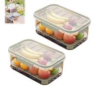 DIPO Snackle Box Container with Ice Pack, DIPO Outdoor Ice Preservation Box, Kitchen Refrigerator Storage Boxs, with Ice Pack & Handle, for Camping, Picnic (Green,2pcs)