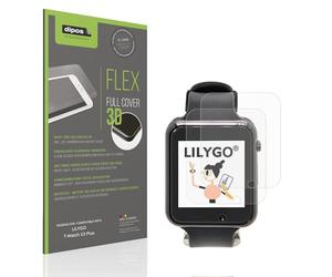 dipos FLEX 2x matte Protective Film compatible with LILYGO T-Watch S3 Plus, Anti-Reflective, 100% Screen Coverage, Fingerprint-ID Compatible, Case-Friendly, Full Cover Screen Protector Film