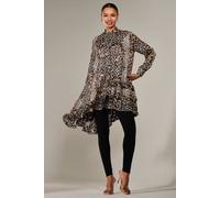 Dipped Hem Shirt Midi Dress Jolie Moi Brown 14